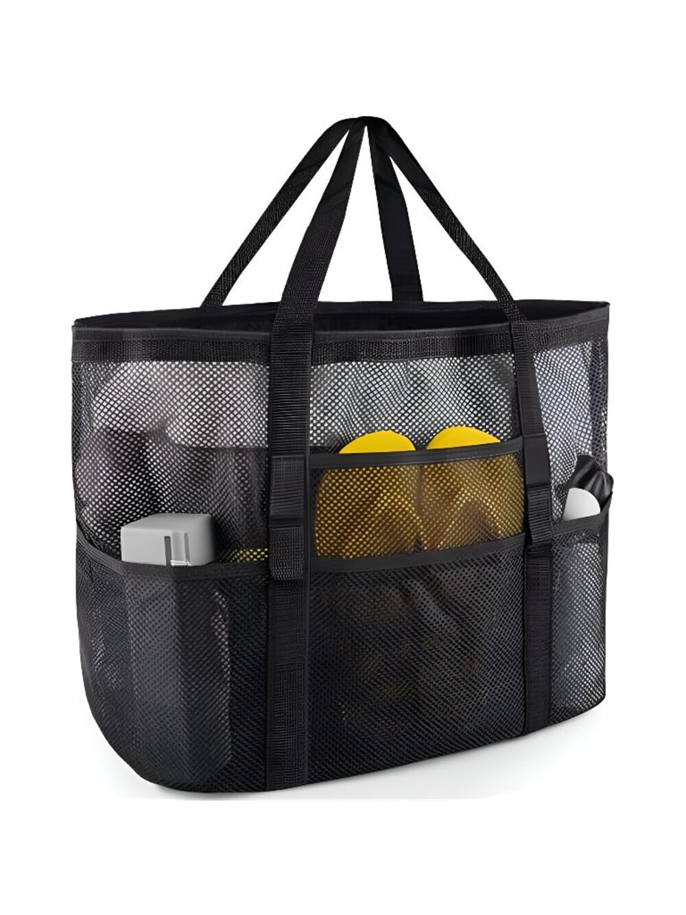 SRISE Mesh Beach Bag - Large Beach Tote Bag for Family Beach Bag for Toys &